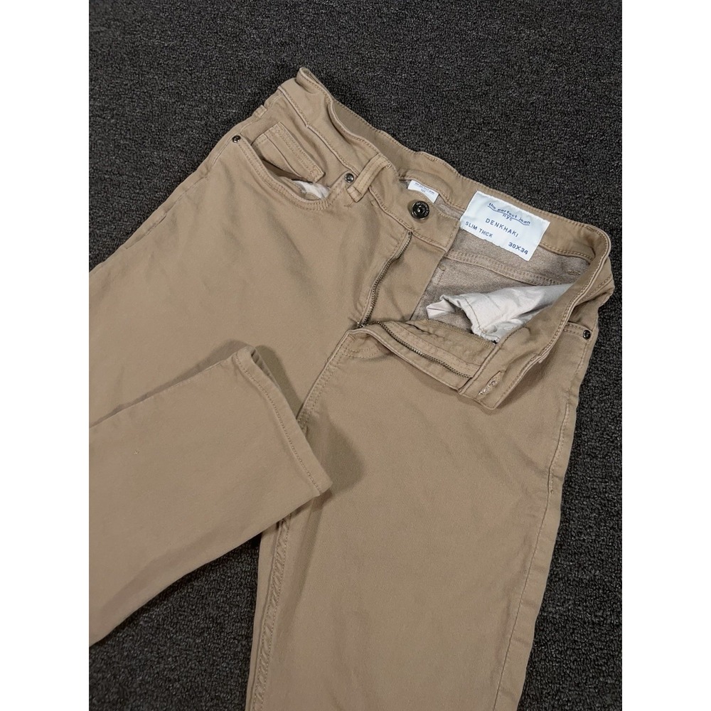 The Perfect Jean NYC Denkhaki Pants Men's 30x34 (Fits 30x32) Beige Slim Thick
